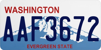 WA license plate AAF3672