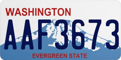 WA license plate AAF3673