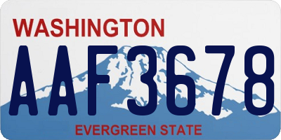 WA license plate AAF3678