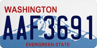 WA license plate AAF3691