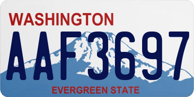 WA license plate AAF3697