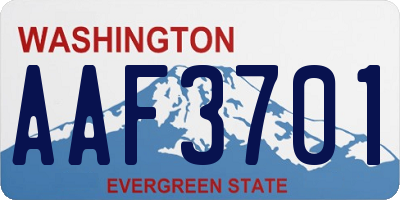 WA license plate AAF3701