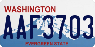 WA license plate AAF3703