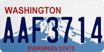 WA license plate AAF3714