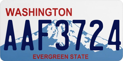 WA license plate AAF3724