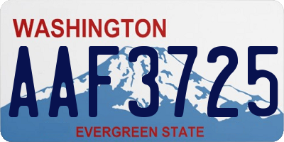 WA license plate AAF3725