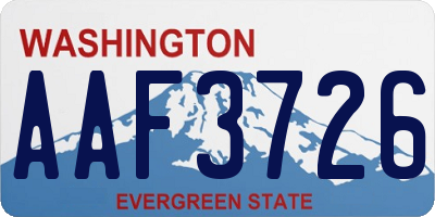 WA license plate AAF3726
