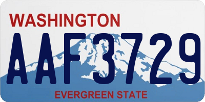 WA license plate AAF3729