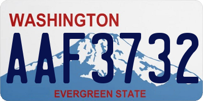 WA license plate AAF3732