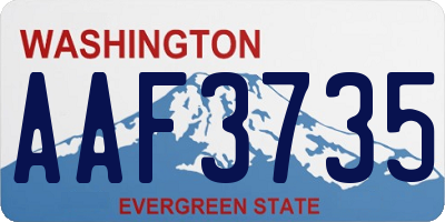 WA license plate AAF3735