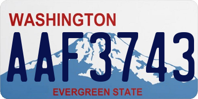 WA license plate AAF3743