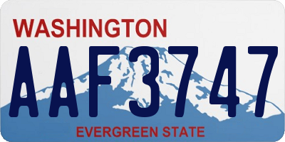 WA license plate AAF3747