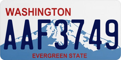 WA license plate AAF3749