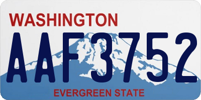WA license plate AAF3752