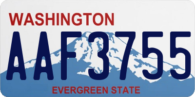 WA license plate AAF3755
