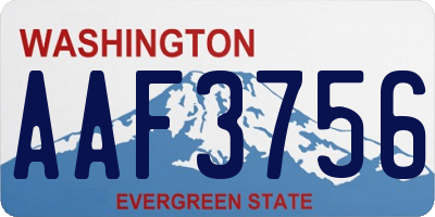 WA license plate AAF3756