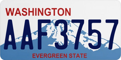 WA license plate AAF3757