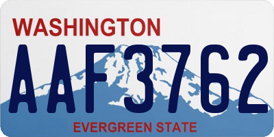 WA license plate AAF3762