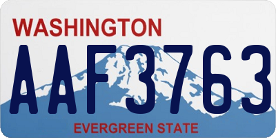 WA license plate AAF3763
