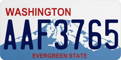 WA license plate AAF3765