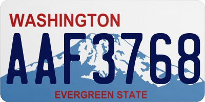 WA license plate AAF3768