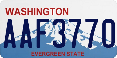 WA license plate AAF3770
