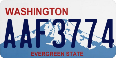 WA license plate AAF3774