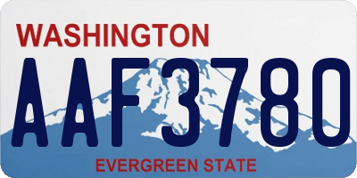 WA license plate AAF3780