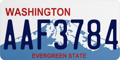 WA license plate AAF3784