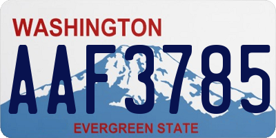 WA license plate AAF3785