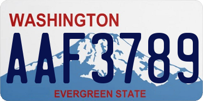 WA license plate AAF3789