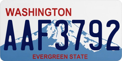 WA license plate AAF3792