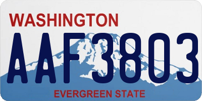 WA license plate AAF3803