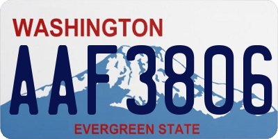 WA license plate AAF3806