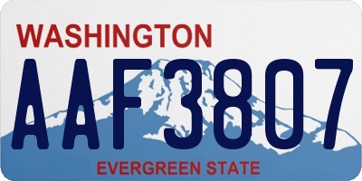 WA license plate AAF3807