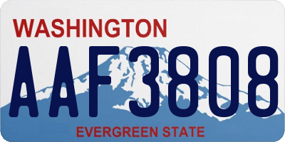 WA license plate AAF3808