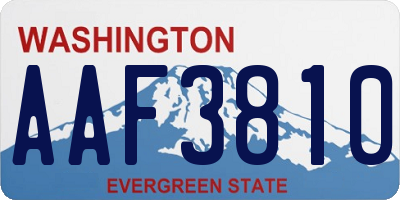 WA license plate AAF3810
