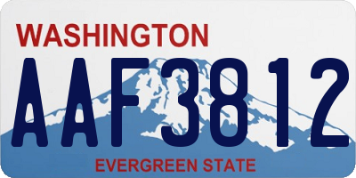 WA license plate AAF3812