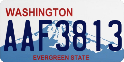 WA license plate AAF3813