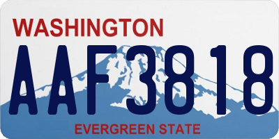 WA license plate AAF3818