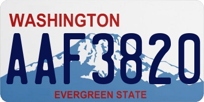 WA license plate AAF3820