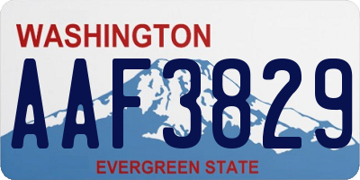 WA license plate AAF3829