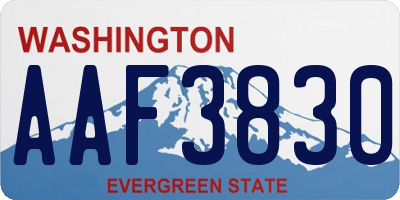 WA license plate AAF3830