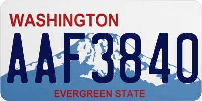 WA license plate AAF3840