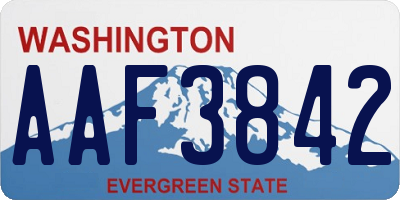 WA license plate AAF3842