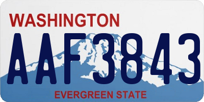 WA license plate AAF3843