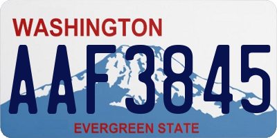 WA license plate AAF3845