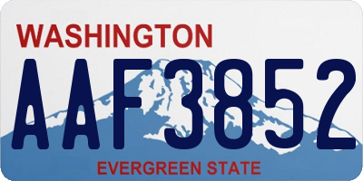 WA license plate AAF3852