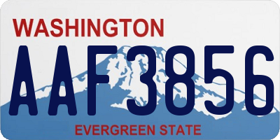 WA license plate AAF3856