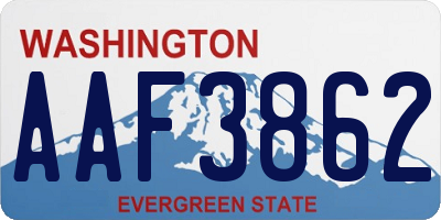 WA license plate AAF3862